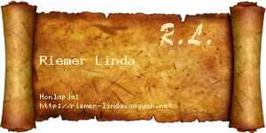 Riemer Linda névjegykártya